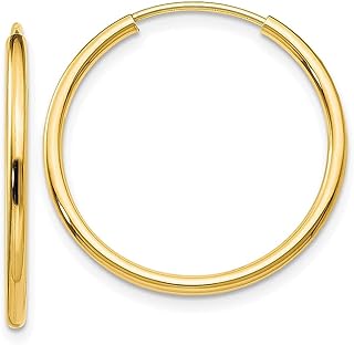Conjunto de brincos de argola de ouro amarelo 14 k 1,5 mm redondos e infinitos brincos de argola de orelha joias finas para mulheres presentes para ela, Cristal Ouro amarelo