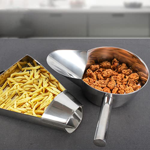 Homoyoyo Pommes-Frites-Schaufel Edelstahl-Eisschaufel Pommes-Schaufel Pommes-Frites-Schaufel Popcorn-Schaufel Trockenwaren Kandiszucker-Schaufel Mehlschaufel für Zuhause Party Bar - Image 5