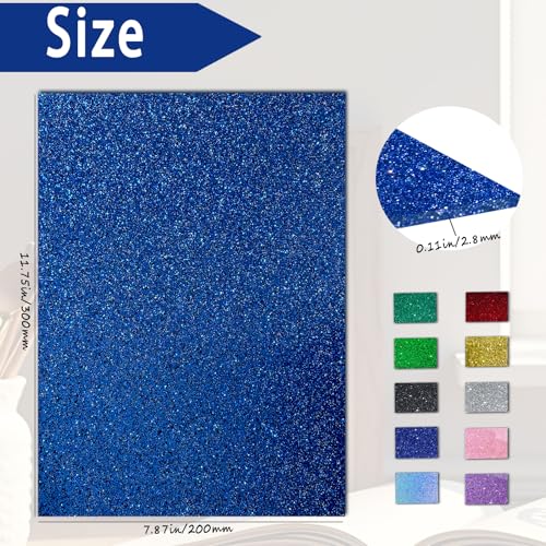 Image of Glitter Acrylic Sheets, Blue, 12 inchx8 inch, 2 Pack | 1 /8 in Thick, 3mm Cast Sparkly Sheets, For Laser Cutting & Engraving, Invitation Blanks & Signs, Festival Decorations