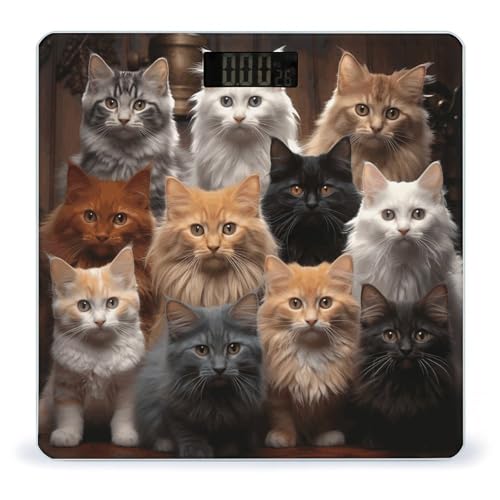 Báscula digital Cat Collection para baño 26x26 cm vidrio templado miniatura 1
