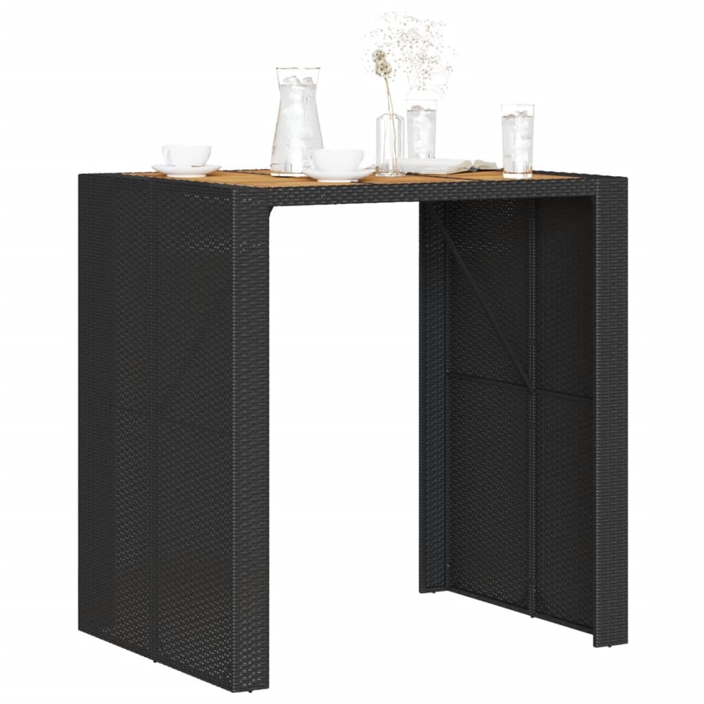 Table de Bar de Jardin en Bois Acacia Résine Tressée