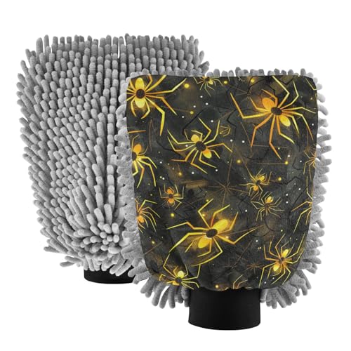 Luminous Spiders Car Wash Mit Scratch Free Wash Gloves for Cars Car Hand Washing Detailing Sponge