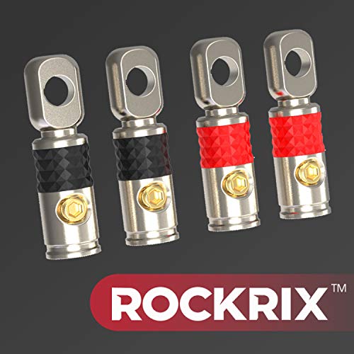 Rockrix RXBRT04 4 Awg Gauge 100% Copper Ring Set Screw Battery Connector Ring Terminals thumb #3