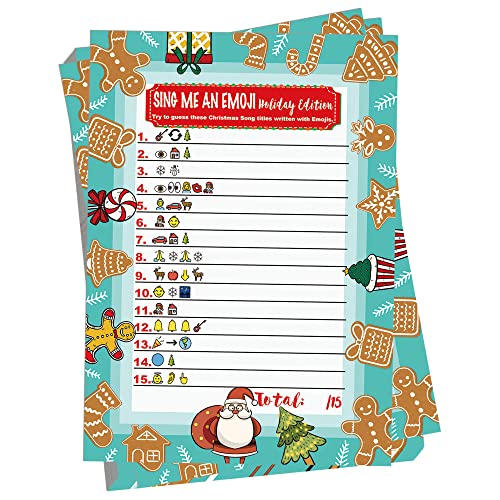 Christmas Trivia Party Game, Sing Me an Emoji, Christmas Song Emoji Game Cards, Xmas Holiday...