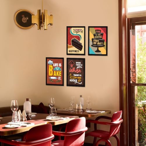 Image of Chaka Chaundh - Cake, Pastry, Cookies Shop And Confectionery Store Wall Art Framed Quotes Decor Item - Bakery Restaurant Cafe Food Sweets Deserts Poster Frame Decoration Items - 14 X 11 Inches