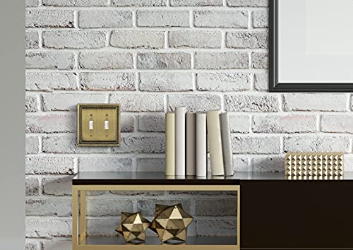 Image of Henne Bery Sunken Pearls Heavy Duty Decorative Wall Plate Switch Plate Outlet Cover (Double Toggle, Antique Brass)