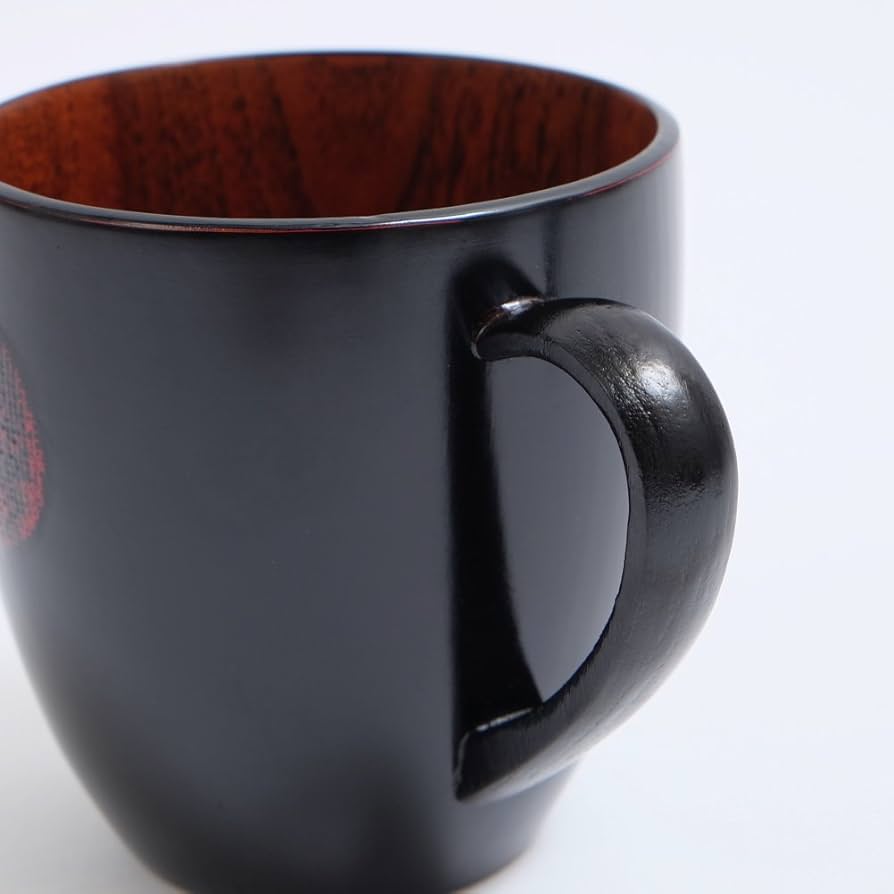 Amazon.co.jp: 天然木製 Cマグカップ 水玉 曙 漆塗り コップ