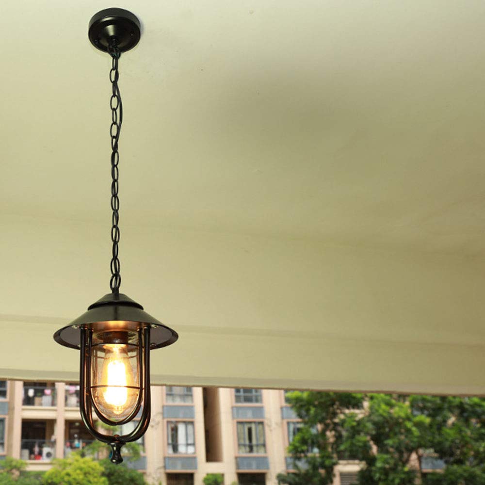 lampa wisząca, Lampa wisząca zewnętrzna, lampa ze szkła sufitowego, E27, wodoodporna, na taras