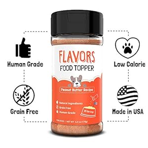   Flavors-Food-Topper-and-Gravy-for-Dogs-Peanut-Butter-Recipe-60-oz-Human-Grade-Grain-Free-Perfect-Kibble-Seasoning-and-Treat-Mix-for-Picky-Dog-or-Puppy