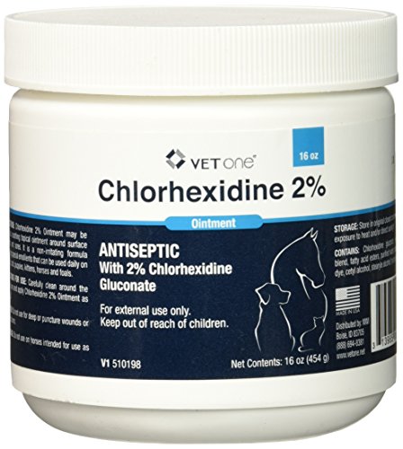 Vet One Chlorhexidine 2% Soothing Topical Ointment for Dogs & Cats - for Surface Wounds & Sores - 16 oz Jar