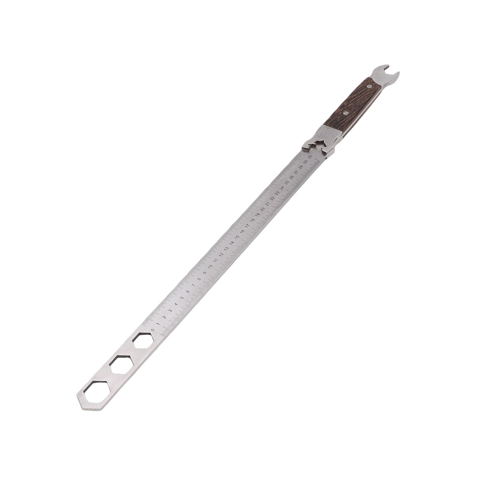 LiebeWH Linijka ze Stali Nierdzewnej 0-30 Cm, Wielofunkcyjna Linijka-klucz do Pomiarów i Samoobrony