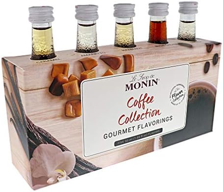 Monin - Gourmet Flavorings Premium Coffee Collection, Great for Coffee, Tea, and Lattes, Non-GMO, Gluten-Free (Caramel, Amaretto, French Hazelnut, Irish Cream, Vanilla) | 50 ml Per Bottle