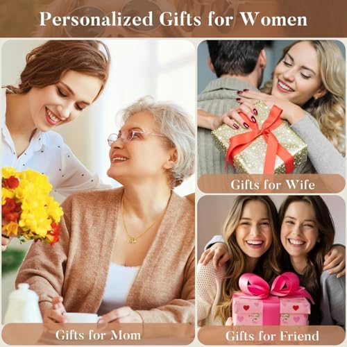 christmas gifts for her stylish birthstone initial necklace on model