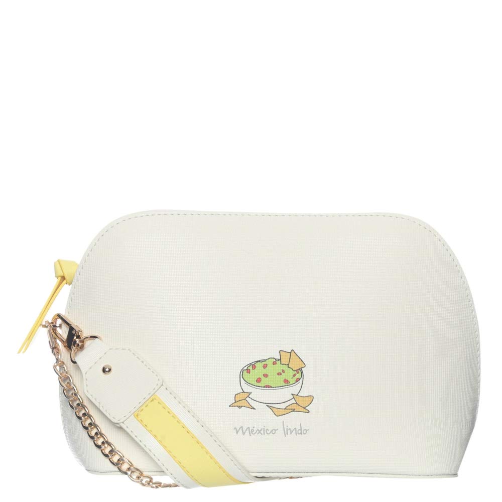 PIAGUI Crossbody for Woman JAZMIN Ivory Faux Leather Mexican Handbag