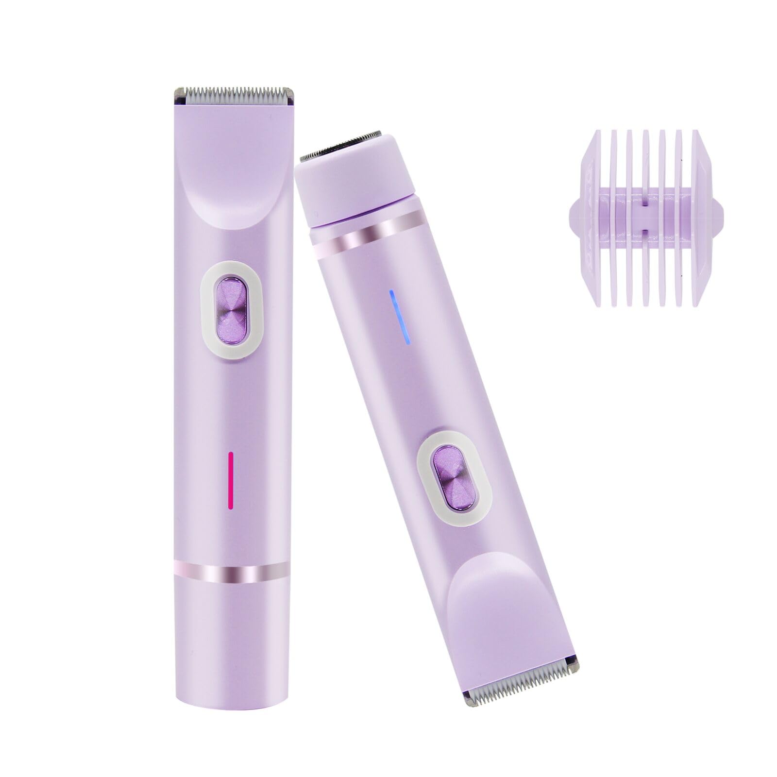 Afeitadora eléctrica de doble cabeza para mujer, recortadora de bikini 2 en 1, maquinilla de afeitar eléctrica recargable por USB, recortadora de pelo corporal, color dorado