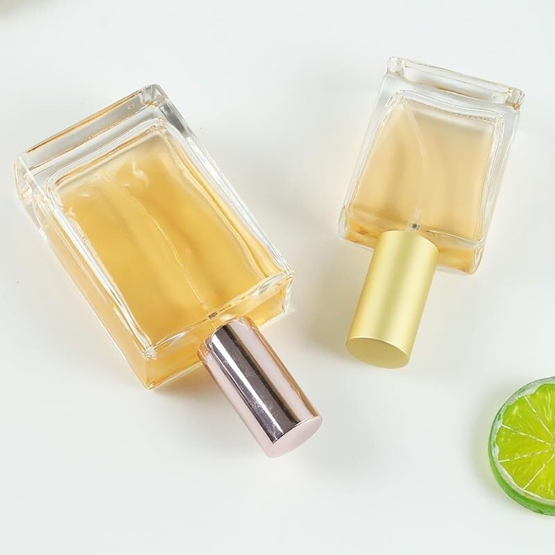 Mini butelki podróżne na perfumy, atomizer do perfum 2 szt. Kwadratowe butelki z atomizerem do perfum Przezroczyste szkło Puste butelki wielokrotnego użytku 15–100 ml Fiolka z delikatną mgiełką Atomiz
