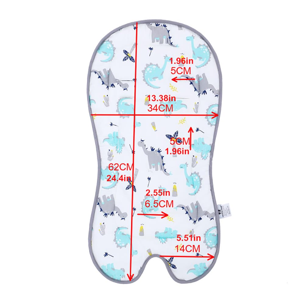 Baby Carriage Cushion, Breathable Stroller Mat, Cotton Stroller Cushion for Newborn Infant Toddler, 24.4x13.38in, Style 2