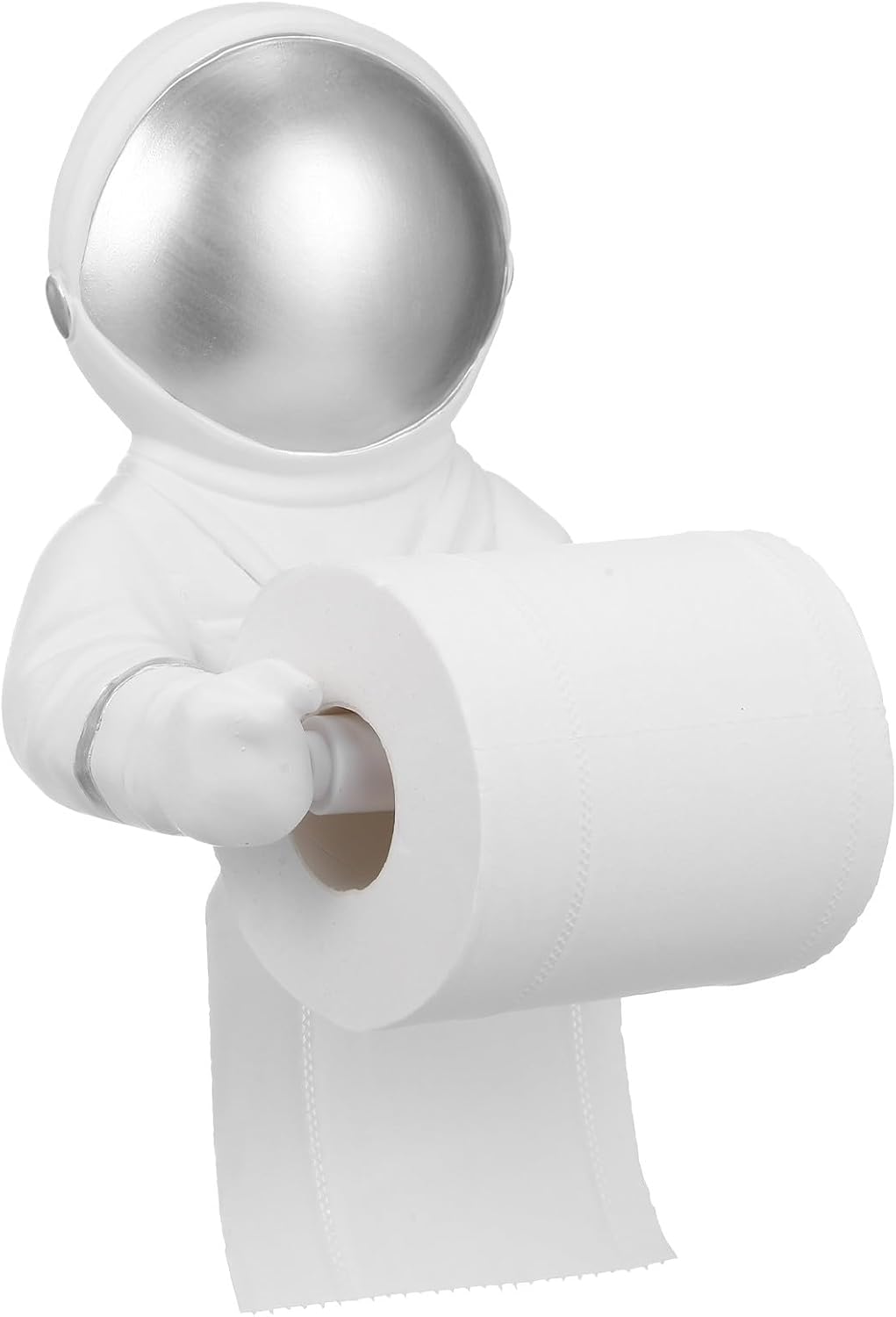 Astronaut Toilet Paper Holder Resin Roll Paper Hanger Silver Bathroom Tissue Dispenser Stand for Kitchen and Living Room