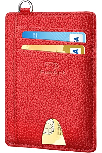FurArt Slim Minimalist Wallet, Front Pocket Wallets, RFID Blocking, Credit Card Holder for Men & Women-Cerise
