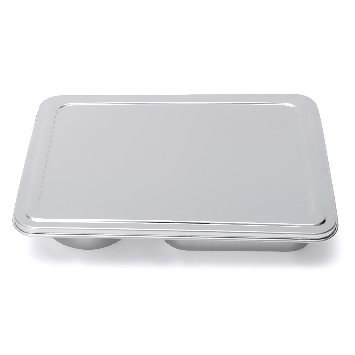 RanDal En Acier Inoxydable Alimentaire Service Plateau Cantine Cafétéria Divisé Lunch Box Bento Container Avec Couvercle