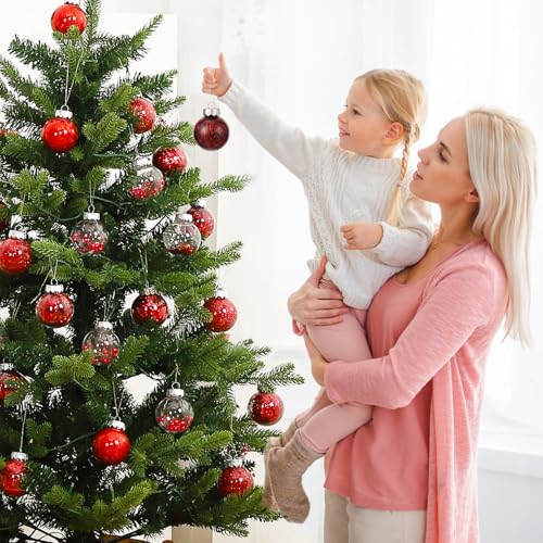 Garvee 30 Pcs Christmas Ball Ornaments, 2.36 Inch/6 Cm Shatterproof Christmas Tree Balls for Holiday Wedding Party Decoration, Red