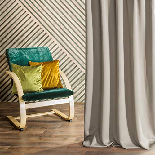 Eurofirany Smooth Blackout Blackout 8 Eyelets Soft Curtains Modern Simple Bedroom Children's Room Living Room Polyester Cappuccino 135 x 250 cm - Image 3