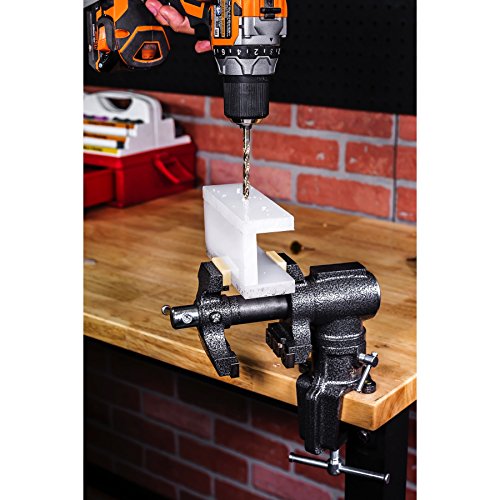 Toolsmith 2-1/2 Inch Mini Jaw Portable Clamp-On Table Bench Third Hand Vise Swivels And Rotates 360°, 1-1/2 Inch And 2-1/2 Inch Jaws, Soft Jaw Covers, Jewelry, Hobby, Crafts, Clamp Or Bolt-On - 240006 #TOP4
