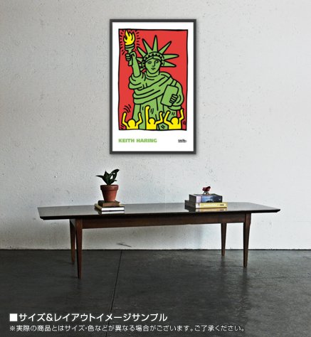 額装品/1986/キース ヘリング/アート/ポスター/インテリア 額縁付き] キース・ヘリング「Andy Mouse 1986 US$」アート