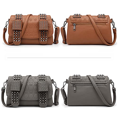 MLAFE Gothic Shoulder Bag Steampunk Shoulder Messenger Bag Rivet Skull Shoulder Bag Harajuku Shoulder Bag2