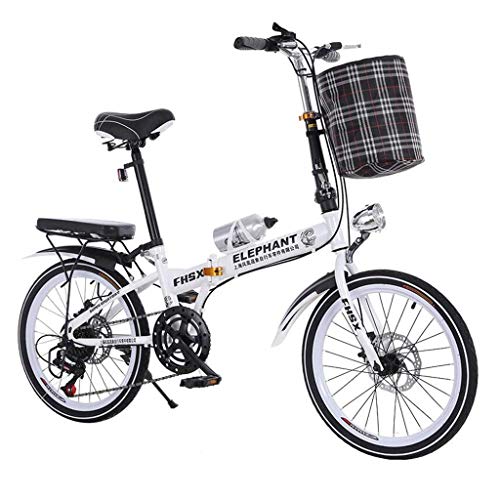 WLGQ Zusammenklappbares Auto Geschwindigkeitsänderung Auto 20 Zoll zusammenklappbares Fahrrad Scheibenbremse Fahrrad Männer und Frauen Ultraleichtes tragbares Fahrrad (Farbe: SCHWARZ, Größe: 150 – Bild 3