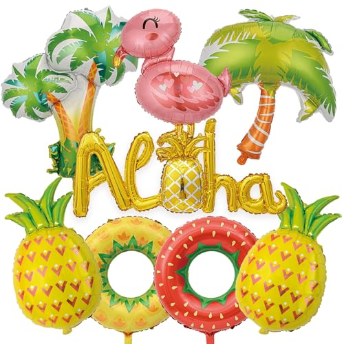 Ballons fête tropicale Aloha pour décorer un anniversaire plage ou un barbecue d'été