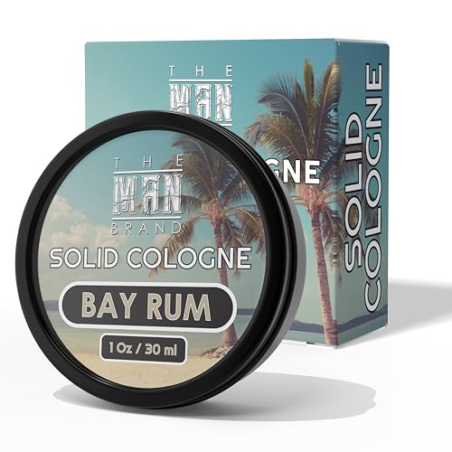 The Man Brand Solid Cologne Men's Bay Rum Cologne for Men, Wax Bay Rum Solid Cologne for men, Solid Perfume with a Bay Rum and coconut scent (1 Ounce, Bay Rum Mens Cologne Balm)
