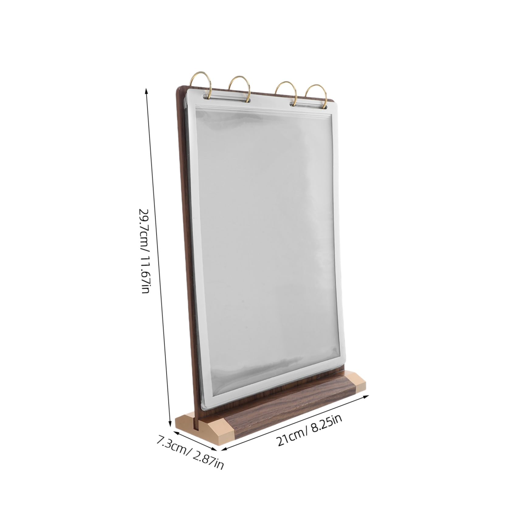 COLLBATH Soporte para Menús de Madera de Nogal Natural Exhibidor de Mesa Doble Cara con Páginas Base Estable y Mecanismo Giratorio para Restaurantes y Cafeterías