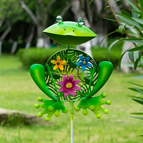 Haitianxin Metal Frog Garden Stake Decor, Outdoor Lovely Frog Lawn Ornaments Spring Decor, Waterproof Yard Art For Patio Lawn Pathway Backyard Walkway Decorations #TOP17