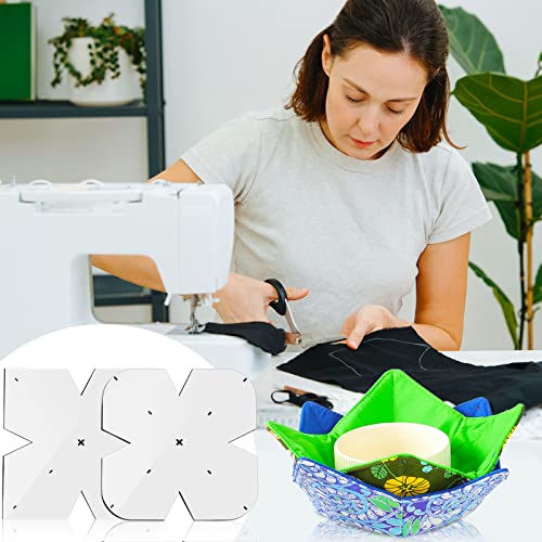 6 Pieces Bowl Cozy Template For Sewing 8 Inch 10 Inch 12 Inch Acrylic Bowl Wrap Sewing Pattern Template Bowl Batting Quilting Cutting Template Diy Craft Stencil Cut On Fold Template() #TOP4