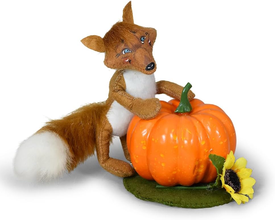 Annalee Fox with Pumpkin, 5 inch Collectible Figurine