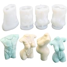 4 Pcs Human Body Silicone Candle Molds, 3D Female and Male Shapes Moulds, Resin Casting Tool for DIY Crafts, Jewelry, Pendants, Home Craft Making
