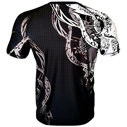 Men's Warrior Sublimated Rash Guard Samurai Short Sleeve Compression BJJ Athletic Jiu Jitsu Sports Black S,M,L,XL3