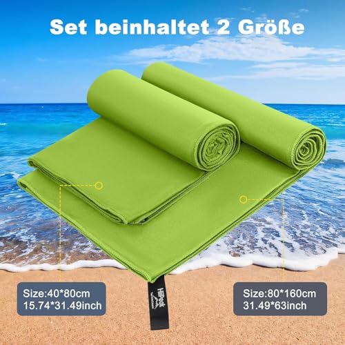 HiiPeak Mikrofaser Handtuch Kompakt und Leicht Microfaser Handtücher Fitness Schnelltrocknend microfaser Badetuch Saugfähiges Sporthandtuch… – Ansicht 3