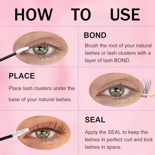 Image of Brown Lash Clusters Kit Soft Thin Band Wispy Eyelash Clusters Short Individual Eyelash Extensions with Lash Bond and Seal Tweezers (Kit Brown Natural 01 /02-0.07D-8-14mm)