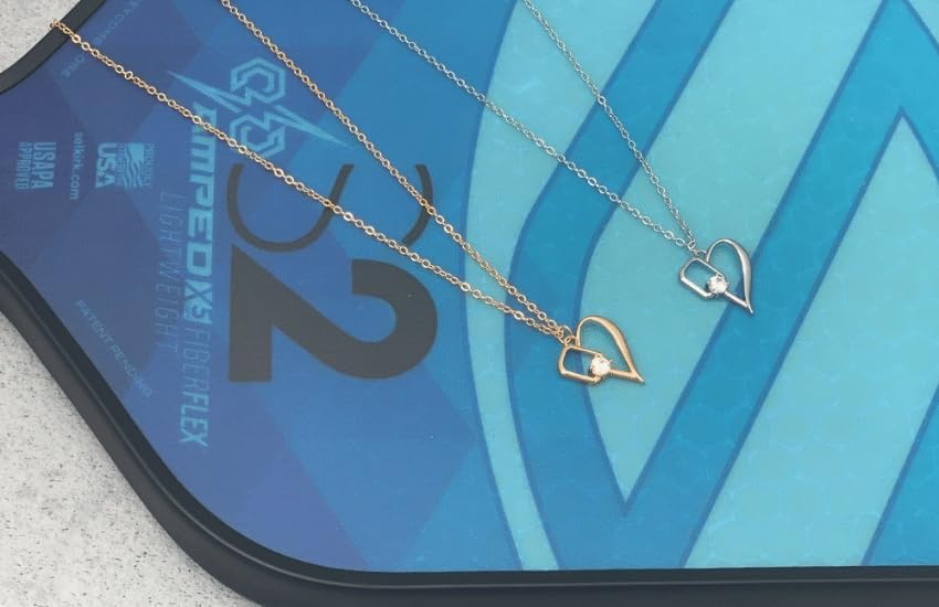 Pickleball Necklace - 18k Gold Plated Pickleball Heart Paddle Pendant, Pickleball Jewelry, Pickleball Gifts For Women, Pickleball Gift - Image 5