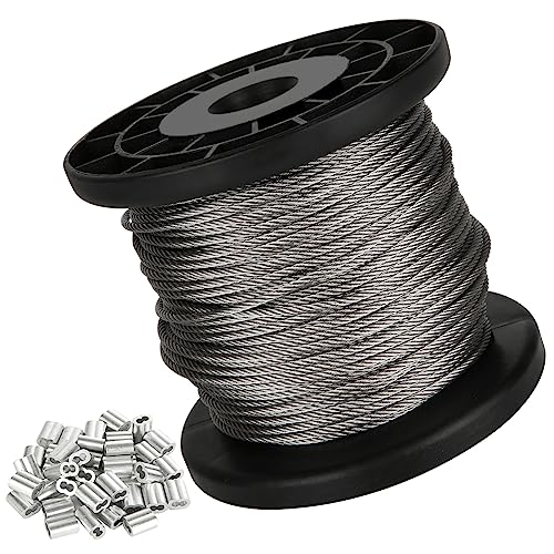 Cable de metal para pesca MIVIDE de 2 mm en acero inoxidable de alta tenacidad con mangas