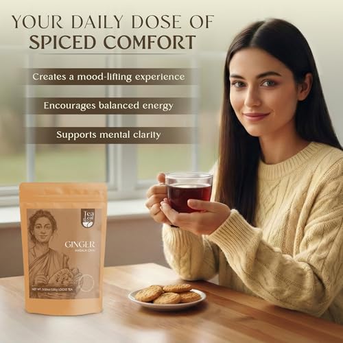 Image of Ginger Masala Chai Black Tea Loose Leaf 100gm /3.5oz, Makes Upto 50 Servings | Pure & Natural Ingredients, Aromatic Blend, Antioxidant Rich, Refreshing Taste, Easy Brew, Ideal for Anytime of the Day