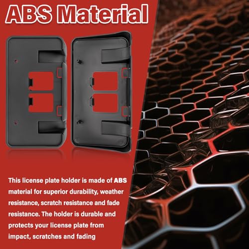 Image of License Plate Bracket Accessories for Ford F250 F350 F450 F550 Super Duty 2005 2006 2007, Excursion 2005 Front Bumper License Plate Holder Replacement Frame Black Mount