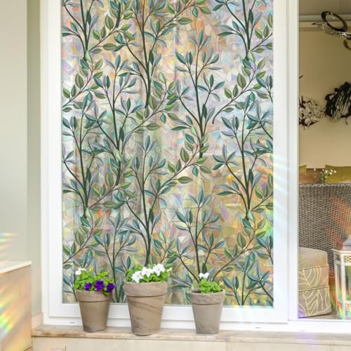 Película decorativa para ventana con hojas botánicas miniatura 1