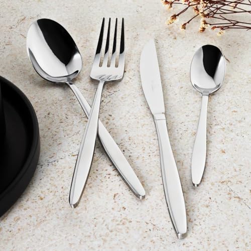 Couverts en acier inoxydable chic : lot de table de qualité supérieure poli - 3