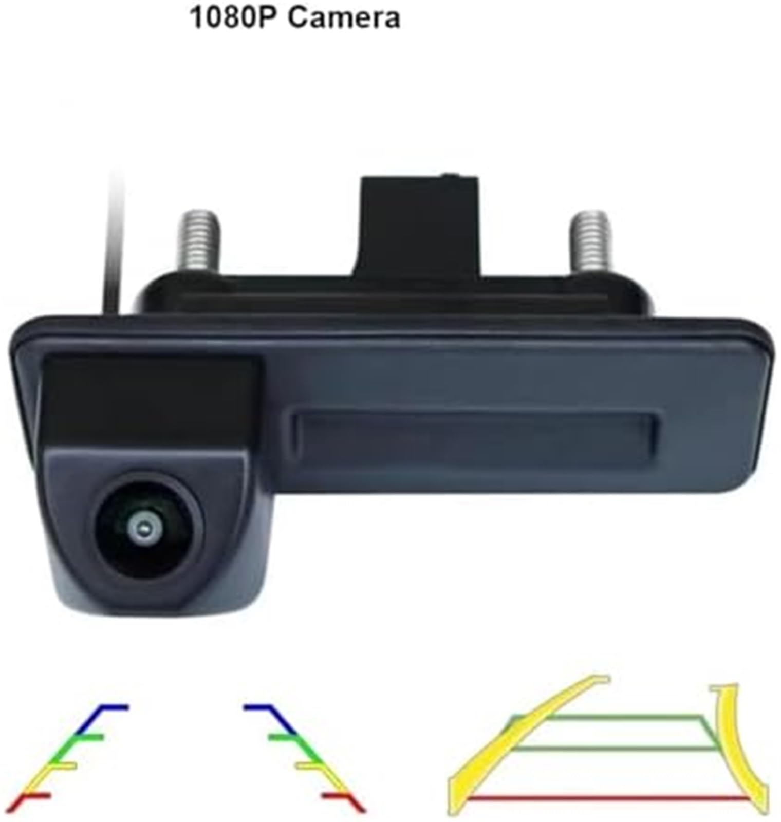 Tylna kamera pojazdu Kamera cofania, dla Octavii 2 3, dla A5 Fabio, dla Yeti, dla doskonałej trajektorii Ahd 1080P uchwyt bagażnika pojazdu(BLACK AHD1080P Trajectory A)