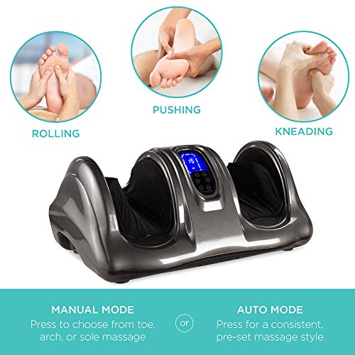 Image of Best Choice Products Shiatsu Foot Massager for Pain Relief, Plantar Fasciitis, Neuropathy, Blood Circulation, Remote Control w /Compact Design - Gray