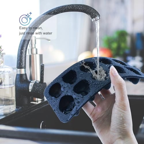 Joyeee Skull Silicone Mold, Ice Cube Trays for Chilling Whiskey, Cocktail, Beverages, Mini Chocolate Molds for Halloween Gummies, Candies, Jello - Thumbnail 3