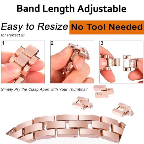 Image of Zitel Bling Rhinestone Metal Band Compatible with Apple Watch Straps for Women Girls Sparkling Shiny Wristbands